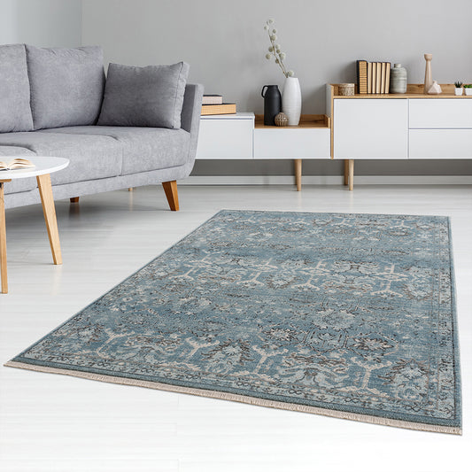 Bodrum Heritage Vintage Blue Rug - Ambedo Home