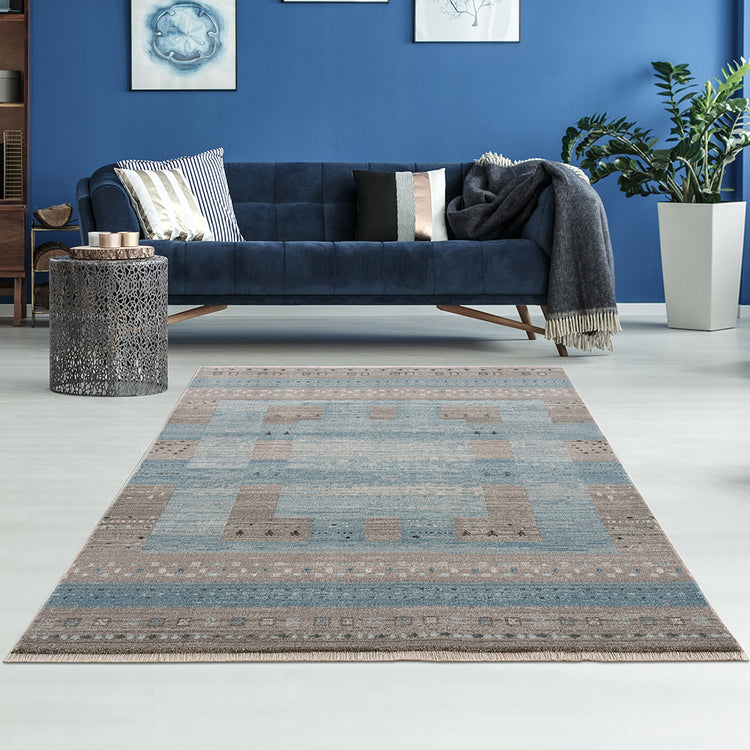 Bodrum Geometric Blue Rug – Ambedo Home
